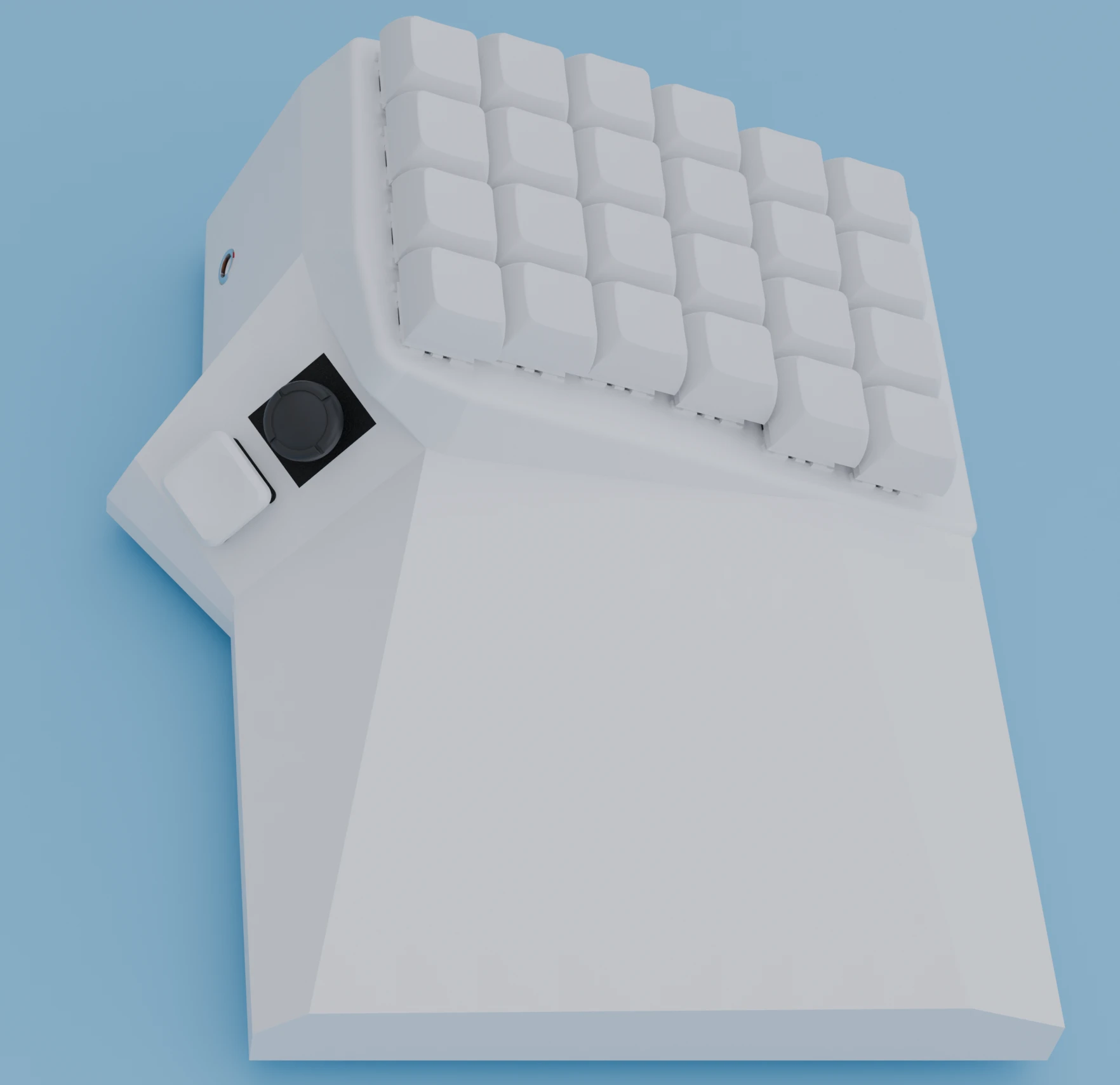 Right half of the OS Keyboard, showing the thumb joystick and side button